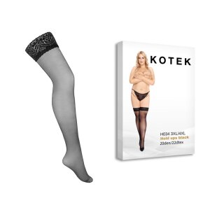 KOTEK Halterlose Strümpfe schwarz XL/2XL - 3XL/4XL