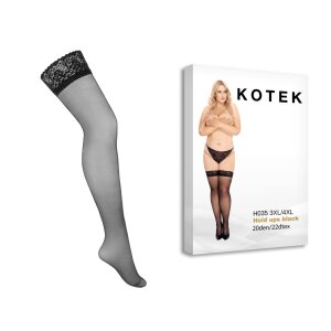 KOTEK Halterlose Strümpfe schwarz XL/2XL - 3XL/4XL