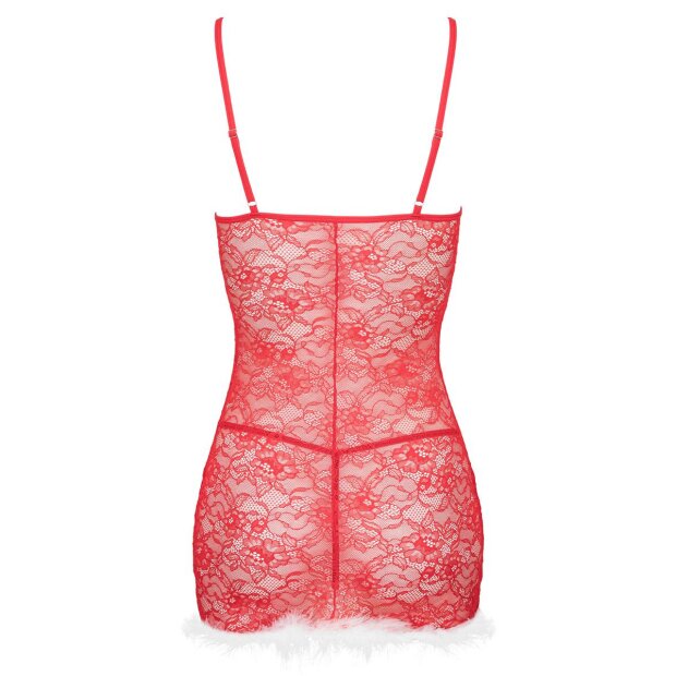 KOTEK Kristinella babydoll & thong red-white S/M - L/XL