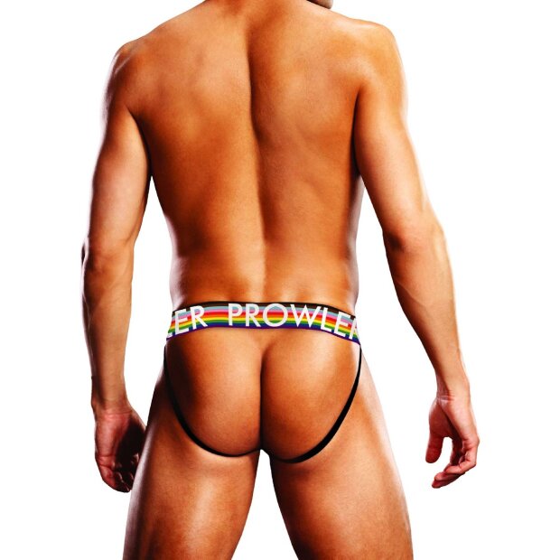 Prowler Rio Jockstrap mit Pfoten Emblem in Regenbogenfarben weiß XS - XXL