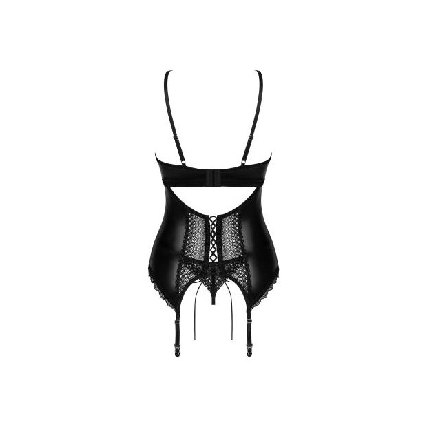 Obsessive - Norides Corset & Thong - Black XS/S - XL/XXL