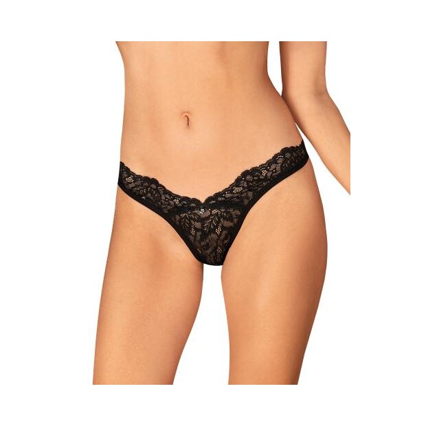 Bellastia Lace Thong - Black - XS/S - XL/XXL