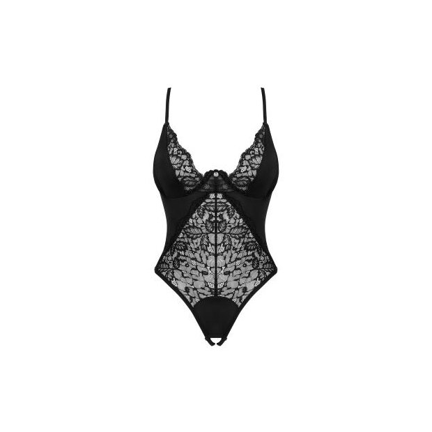 Bellastia Crotchless Teddy - Black XS/S - XL/XXL