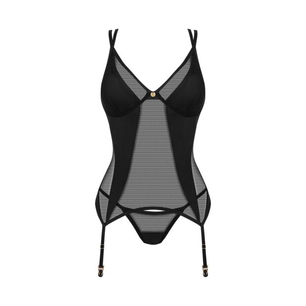 Obsessive Nesari Set Straps-Hemd mit String schwarz XS/S - XL/XXL