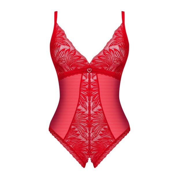 Obsessive Chilisa Body mit Ouvert String rot XS/S - XL/XXL