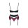 Obssesive Rosenty Set BH Strapsgurt & String rot, schwarz XS/S - XL/XXL