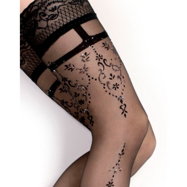 Ballerina - Fantasy Hold Ups - Stockings (20 denier) - Black - S/M - L/XL