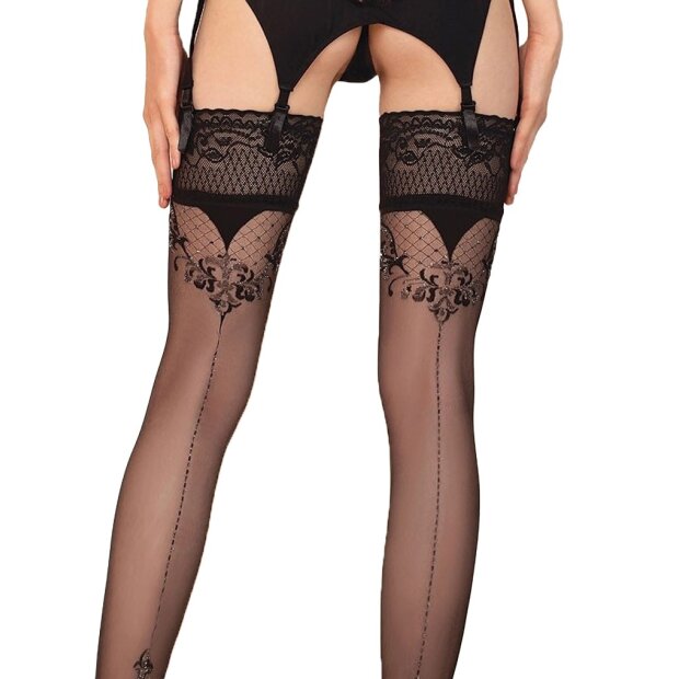 Ballerina - Fantasy Hold Ups - Stockings (20 denier) - Black - S/M - L/XL