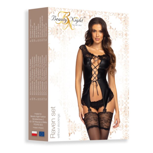 Beauty Night Fashion Raven set black S/M - XXL/3XL