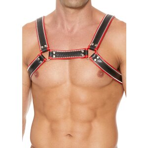 Shots Z-Serie Brustgeschirr schwarz, rot S/M - L/XL