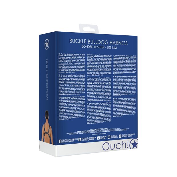 Shots Leder Brustgeschirr blau S/M - L/XL