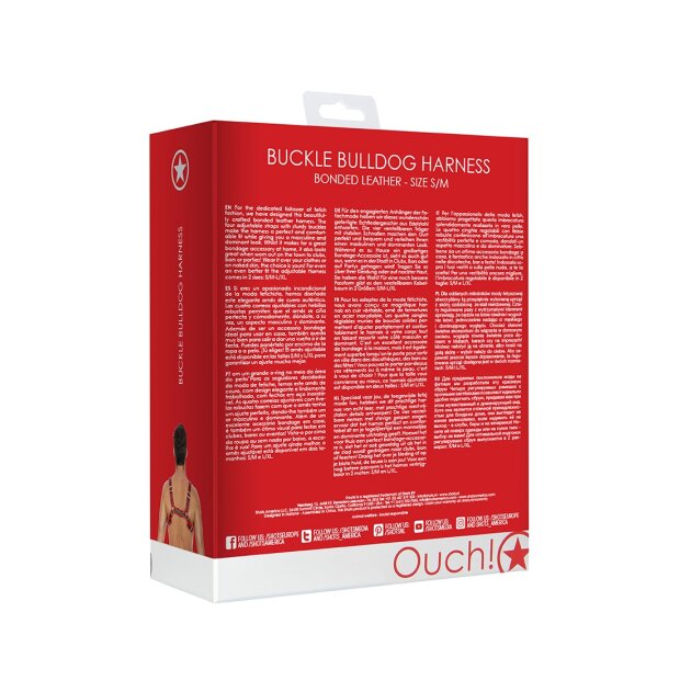 Shots Leder Brustgeschirr rot S/M - L/XL