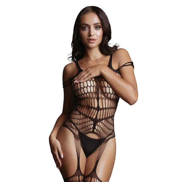 Shredded Bodystocking - Black Onesize - Queensize