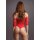 Crotchless Rhinestone Teddy - Red Onesize - Queensize