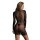 Long Sleeve Fishnet Dress Black - Onesize - Queensize