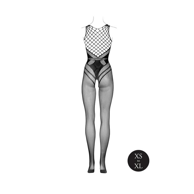 Le Désir Bodystocking with Accentuated Lines Black Onesize - Queensize