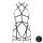 Le Désir Strappy Open Cup Body Harness with Garters Black Onesize - Queensize