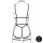Le Désir Strappy Open Cup Body Harness with Garters Black Onesize - Queensize