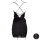 Le Désir Open Back Silk Dress with Criss Cross Details and Slit Black Onesize - Queensize