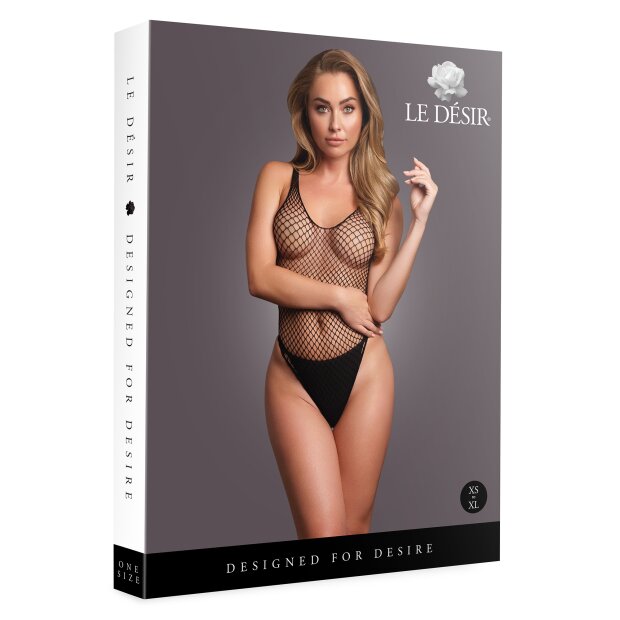 Le Désir Body with Fishnet Structure Black Onesize - Queensize
