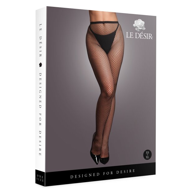 Le Désir Panty with Small Fishnet Structure Black Onesize - Queensize