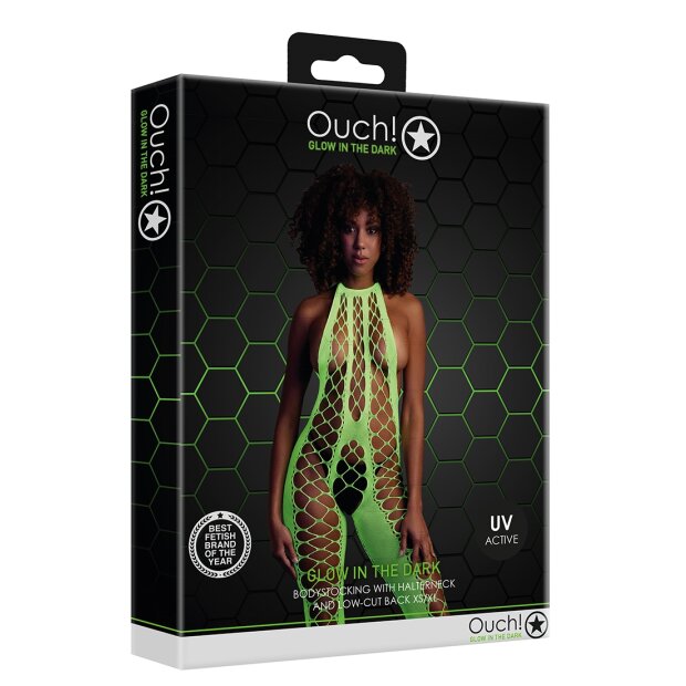 Shots Ouch! UV-Neon Bodystocking grün Onesize - Queensize