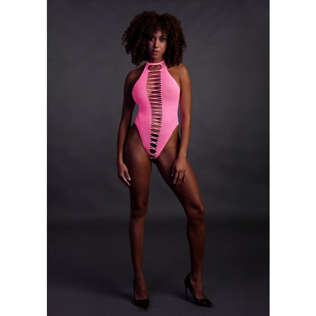 Shots Ouch! UV-Neon Body mit Cut Outs pink Onesize - Queensize