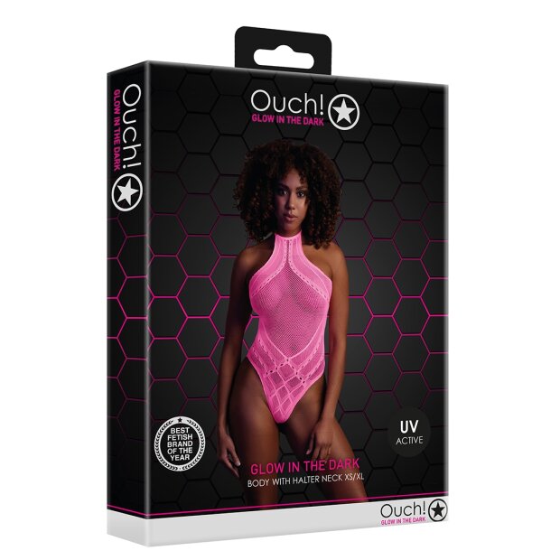 Shots Ouch! UV-Neon Body mit Neckholder pink Onesize - Queensize