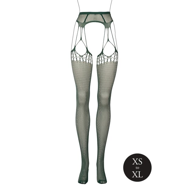 Shredded Suspender Pantyhose Green Onesize - Queensize
