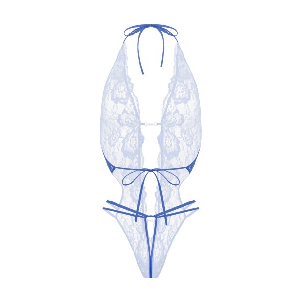 Christine Lace open crotch body Renee- blue - S/M - L/XL