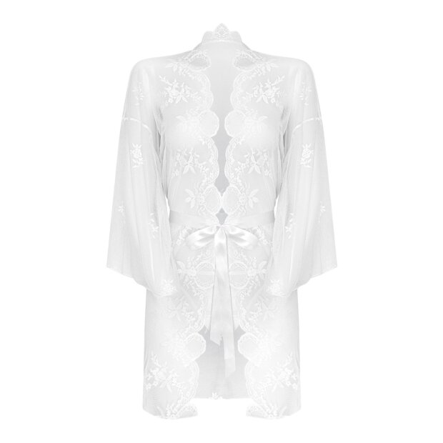 Christine Lace Kimono Set Flower - White - S/M - L/XL