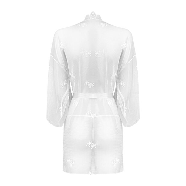 Christine Lace Kimono Set Flower - White - S/M - L/XL