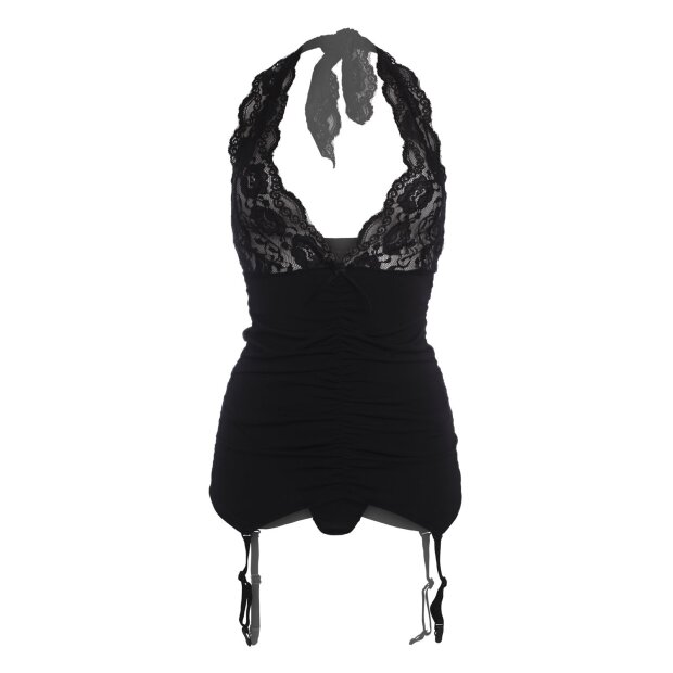 Christine Catchy Cabaret Suspendertop-Set - black - S - XXL