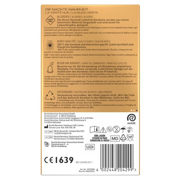 Durex Hautnah Latexfrei 10er