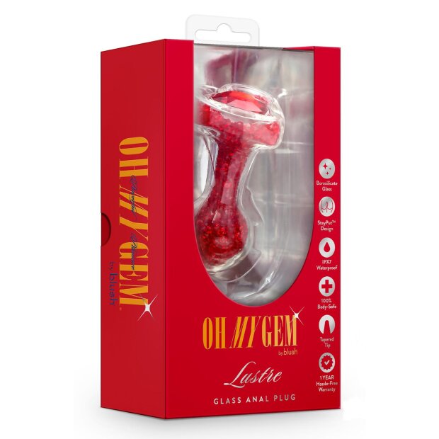 Blush Oh My Gem Lustre Anal Plug Rot 8,3 cm Ø 3,2 cm