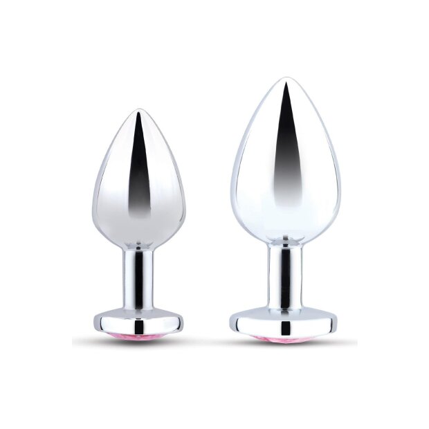 B-Vibe Jewel Heart Metal Butt Plug Training Set