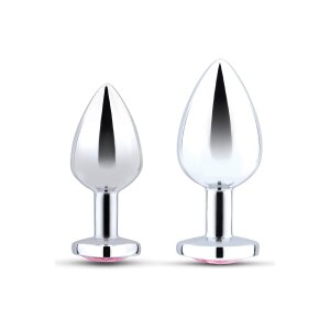 B-Vibe Jewel Heart Metal Butt Plug Training Set