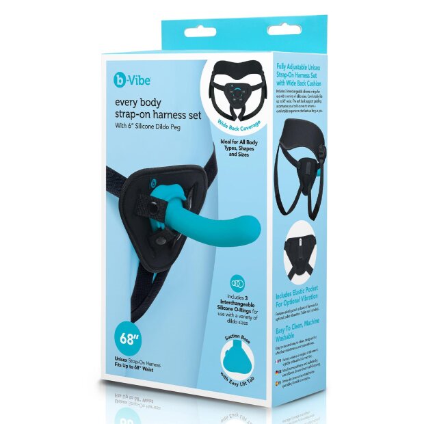 B-Vibe Every Body Strap-On Geschirrset mit Dildo Mehrfarbig 15 cm