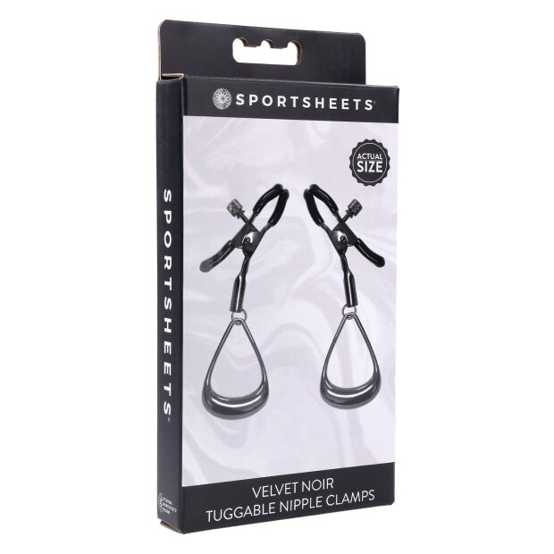Sportsheets Velvet Noir Tuggable Nipple Clamps