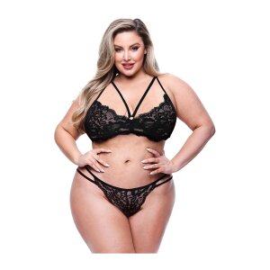 Baci 2-teiliges Set aus BH und Slip Schwarz Queen Size