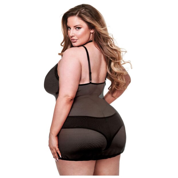 Baci 2-teiliges Set aus Chemise und Panty Schwarz Queen Size