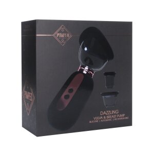 Dazzling Rechargeable Vulva and Breast Pump Black