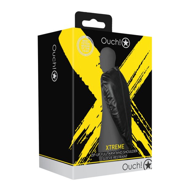 Ouch! Reißverschluss-Fesseln für Arme und Schultern Schwarz