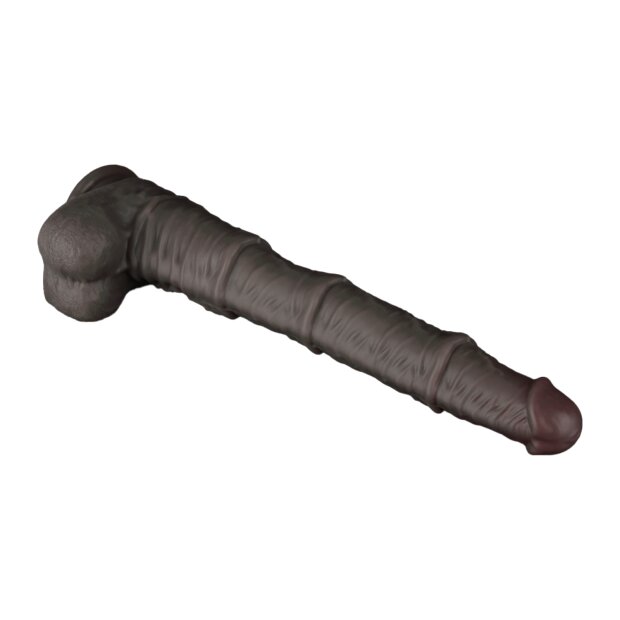 LoveToy Nature Cock Dual Layered Bendable Dildo Black 40.5 cm Ø 5.7 cm