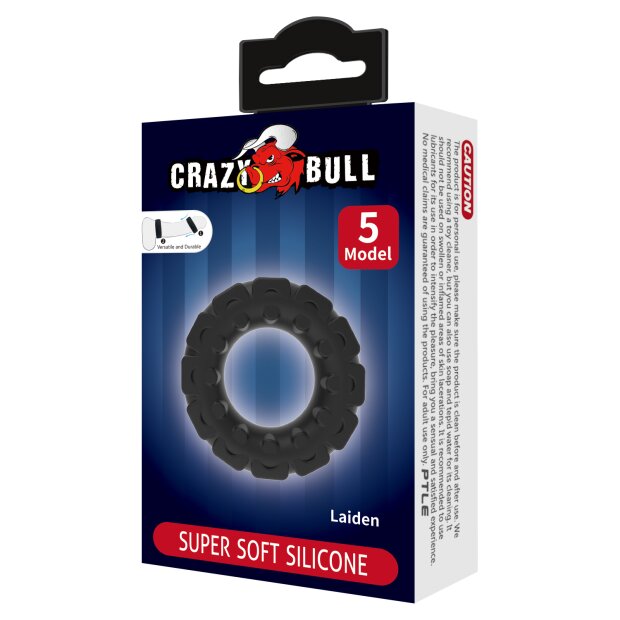 Crazy Bull Laiden Modèle 5 Anneau Pénien Noir Ø 2,8 cm