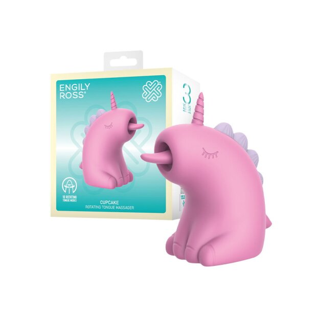 ER Cupcake Unicorn 360° Rotierendes Zungenmassagegerät Pink
