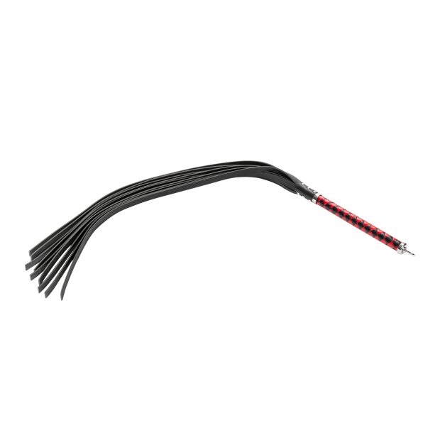 Rise Long Flogger with Hard Ends Black Red
