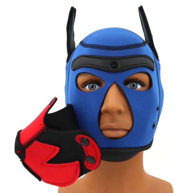 Kinky Puppy Fox Hood Blue Red