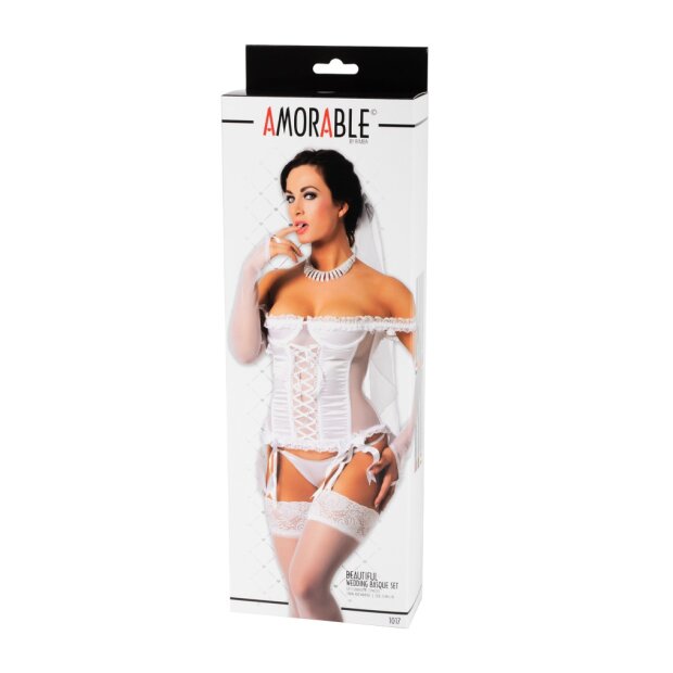 Amorable by Rimba Wedding Basque Set (7 pieces) Weiß - S - XL
