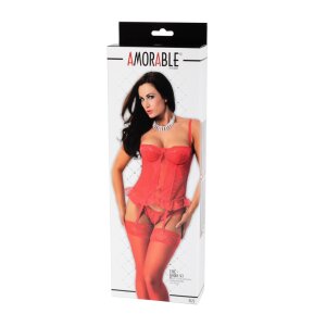 Amorable by Rimba - Basque Set (3 pieces) Rot S - XL